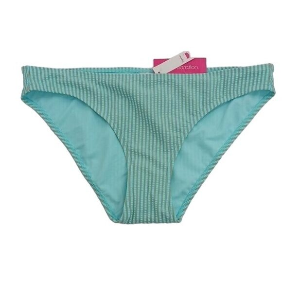 Xhilaration Bikini Bottom Blue Striped Hipster Womens Size Large - Picture 2 of 6